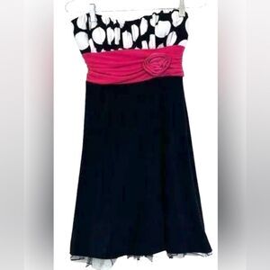 💞 SPEECHLESS FORMAL/Semi-Formal /Party dress  Polka Dot Black White Hot Pink
